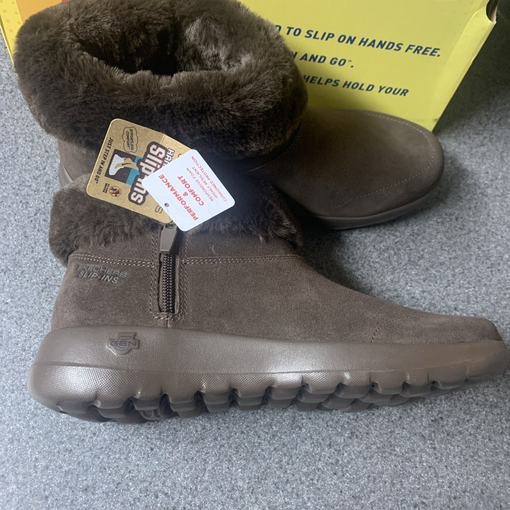 Ladies Skechers Boots On-The-Go Joy Size 10 Hands Free Slip In Pillow Heel - Picture 6 of 14